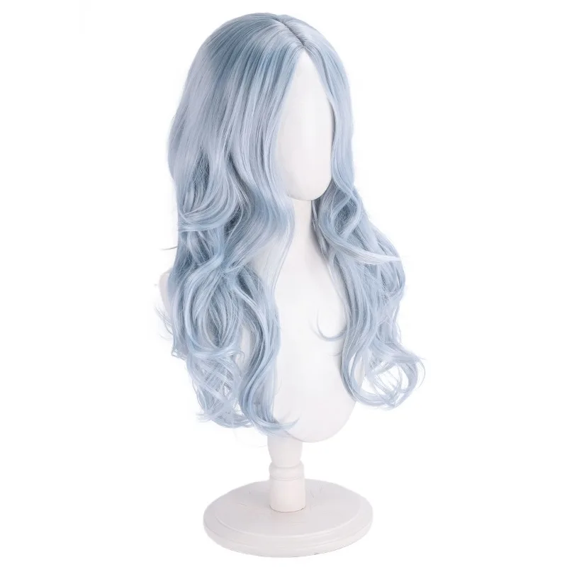 Eri Cos Pruik Anime Mijn Hero Academia Rolmodellering Leisteenblauw Lang haar Halloween Rollenspel Hoofddeksels Lang krullend haar Hoofddeksels