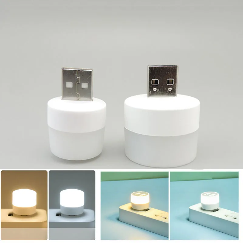 

Mini 2 USB port Plug Lamp LED Night Light 5V 1W Super Bright Eye Protection Book reading for Computer Mobile Power Charging q1