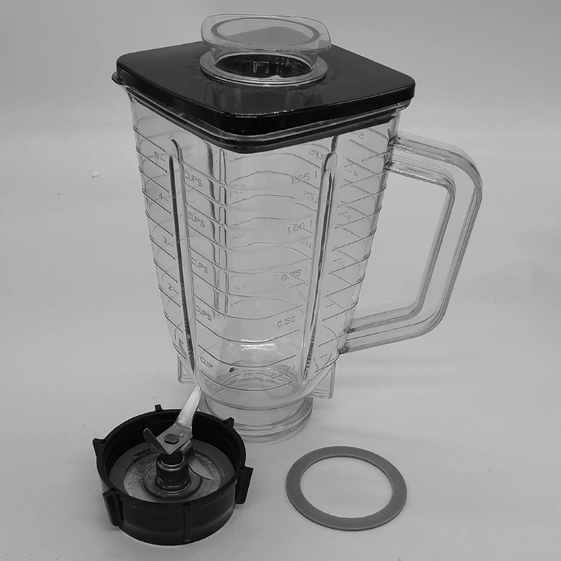 Replacement Parts Ice Blade, 5 Cup Top Plastic Jar Assembly, With Blade, Gasket, Base, Lid. Compatible For Oster Blender