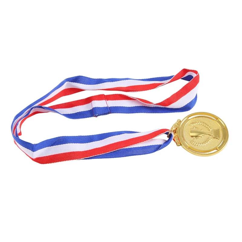 Metal Award Medals With Neck Ribbon Gold Silver Bronze Style For Sports Academics Or Any Competition