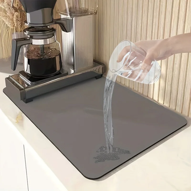 Multi-Functional Dishwashing Mat Diatom Mud Drain Mat Super Absorbent Wear-resistant Coffee Machine Mat Kitchen Table Deocr