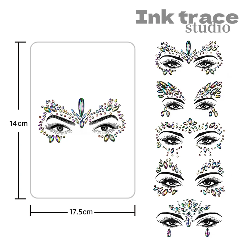 3D Rhinestone Bright Face Stickers For Festival Glitter Makeup Jewelry Sticker On Face Crystals Gems Jewels Diamonds Decoration