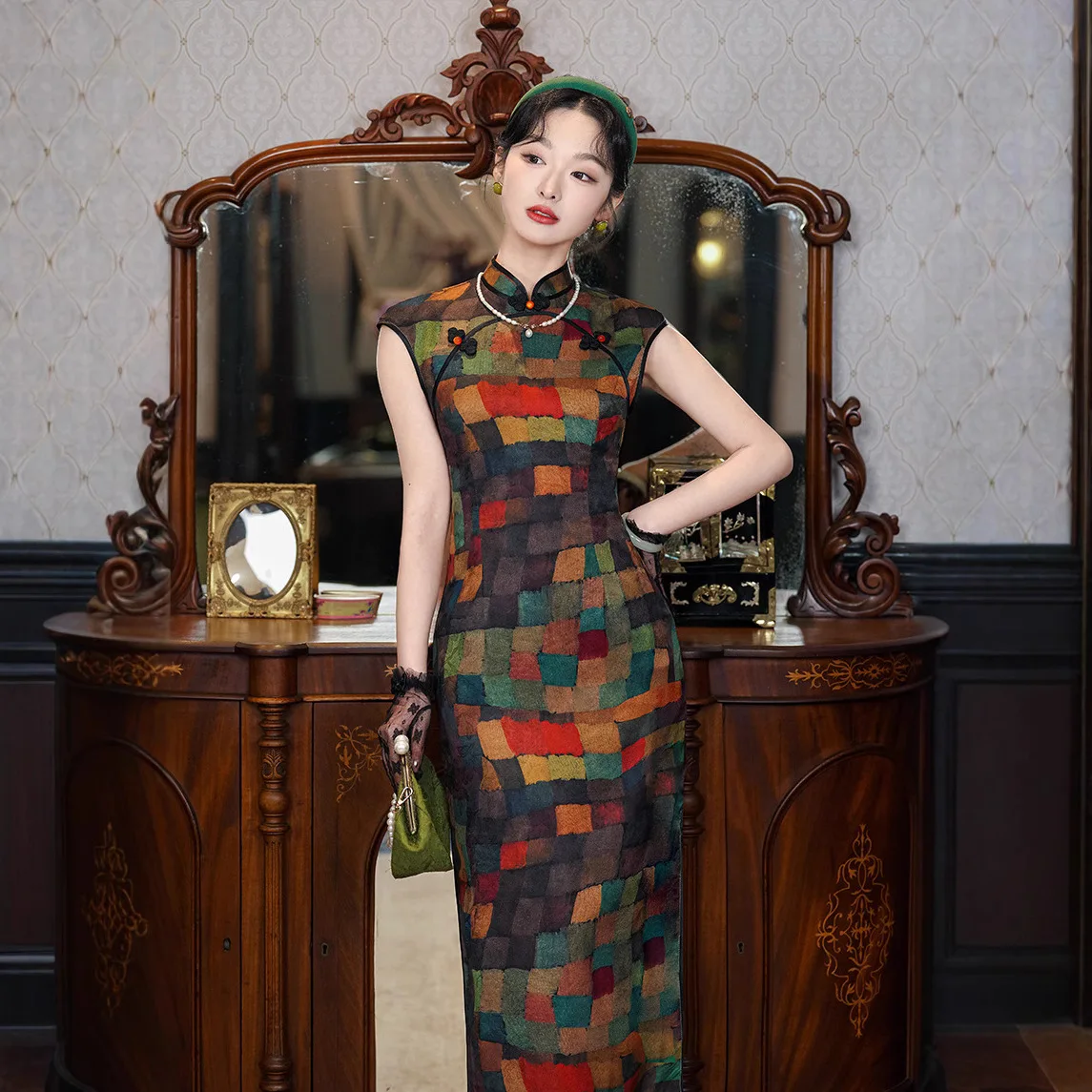 Yourqipao الصينية التقليدية شيونغسام المرأة فستان سهرة طويل تشيباو 2026 تنورة السنة الجديدة #3