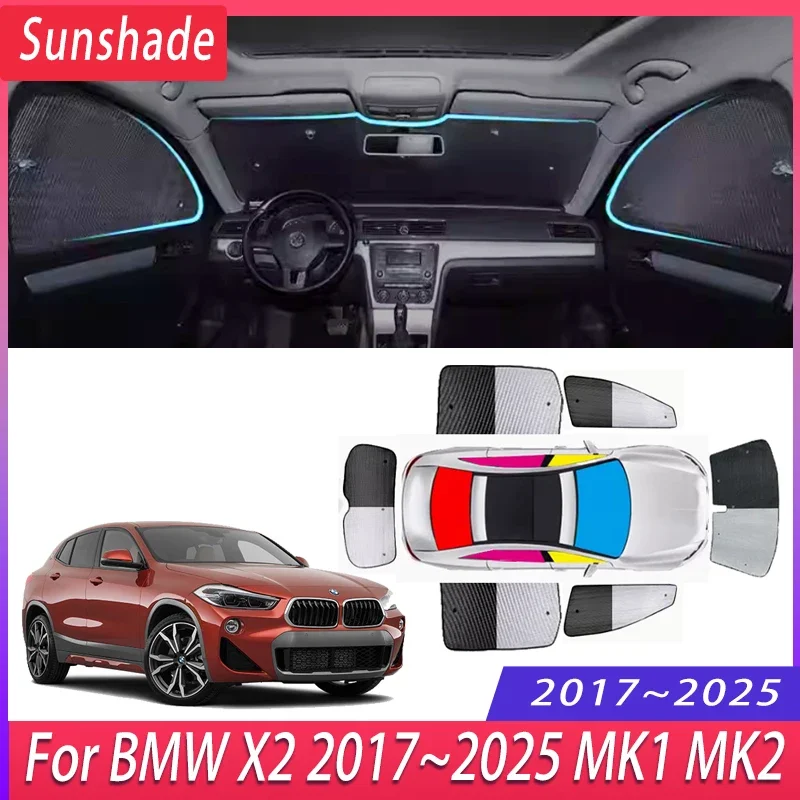 

Car Sunshade For BMW X2 2017~2025 2018 2019 2020 MK1 MK2 Heat Insulation Sun Protection Sunshade Windshield Visor Accessories