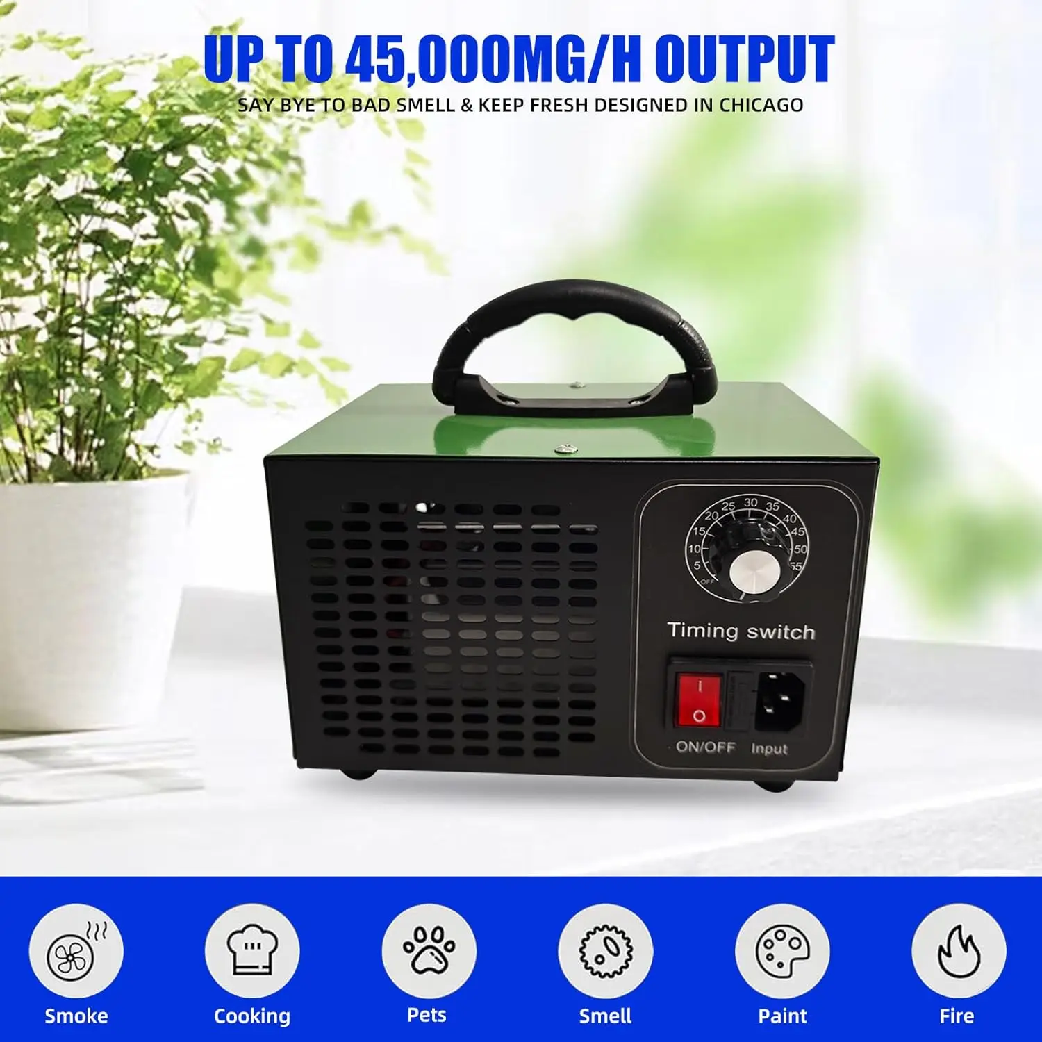 60000mg/h Ozone Generator Air Purifier for Home Commercial Industrial Odor Eliminator