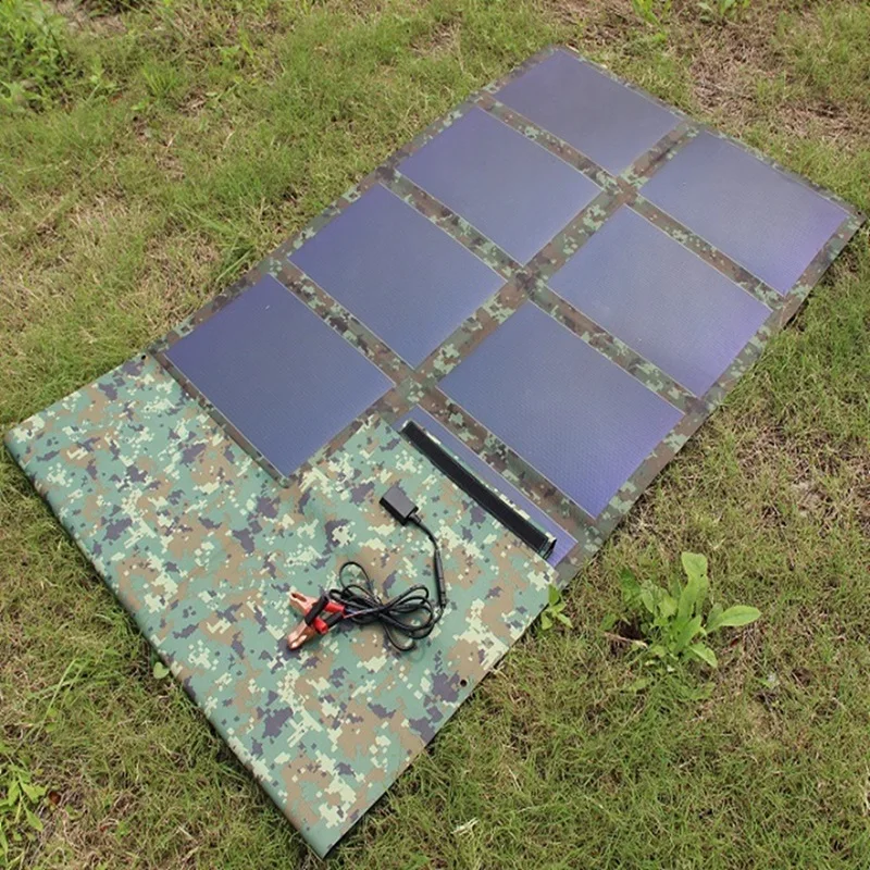 折りたたみ式非結晶シリコンソーラー充電器,72W,18V,ソーラーパネル,12Vバッテリー充電器,薄膜ソーラーバッグ,防水