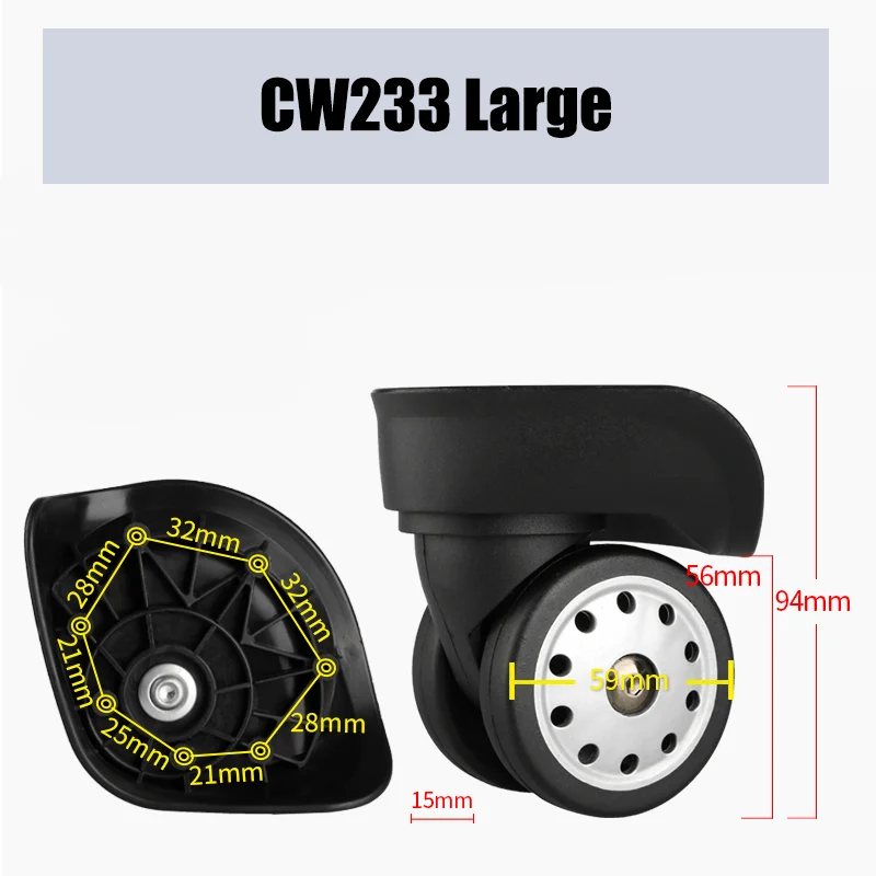 For American Tourister CW233 Trolley Case Wheel Wear-resistant Luggage Accessories Replacement Repair Roller Suitcase Pulley