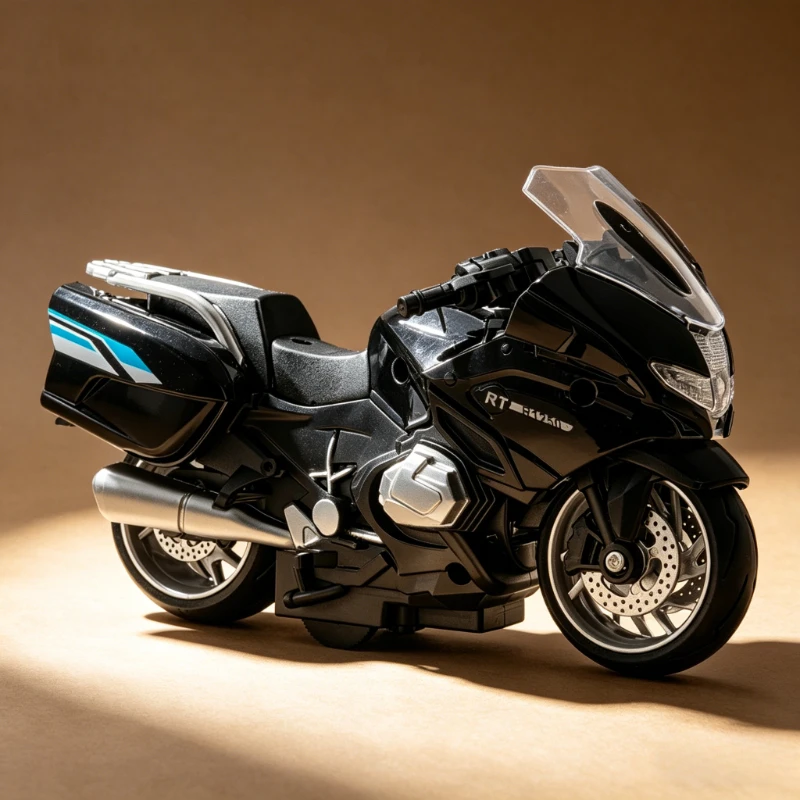 

Boxed 1:14 Simulation R1250RT alloy motorcycle model Pull back sound and light desktop tide play interior decoration boy gift