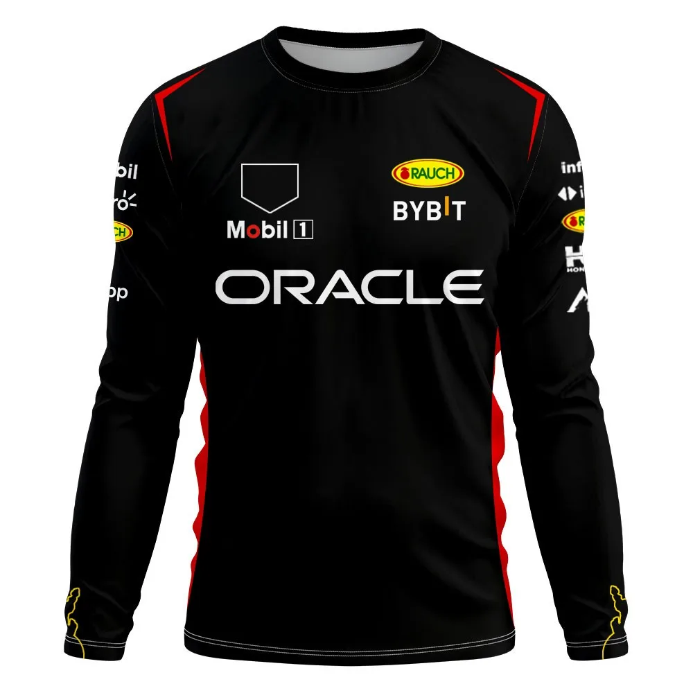 Spring 2024, team long sleeved T-shirt, men's oversized T-shirt, Czech driver's uniform 11, red T-shirt