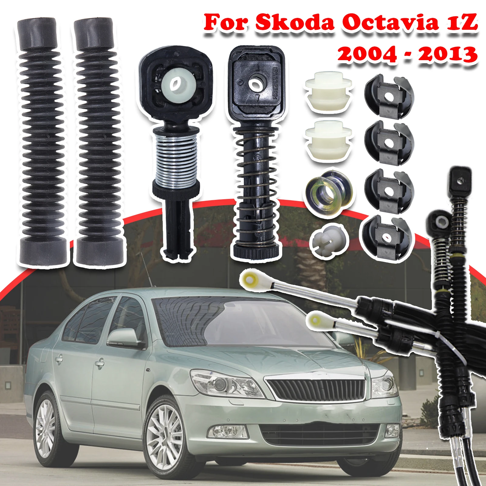 

For Skoda Octavia 1Z Manual Gear Shift Selector Lever Linkage Cable Bowden Bushing Sleeve Gaiter Repair Kit 2004 2005 2006- 2013