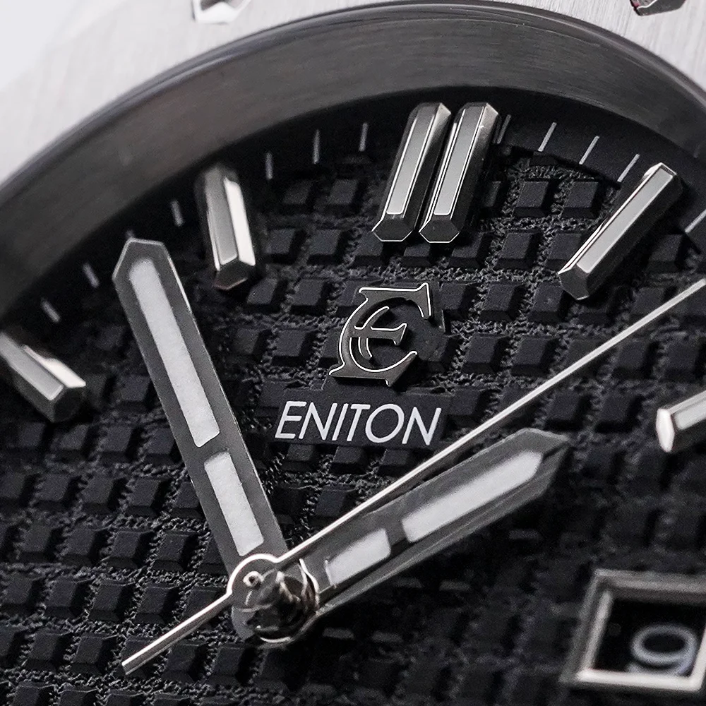 ENITON 41mm Business Luxury 316L Stainless Steel Transparent Case Back Automatic Mechanical Casual Men's Watch
