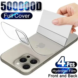 4Pcs Hydrogel Film for iPhone 14 13 12 11 15 Pro Max Mini 7 16 Plus Screen Protector for iPhone XR X XS MAX Back Film Not Glass