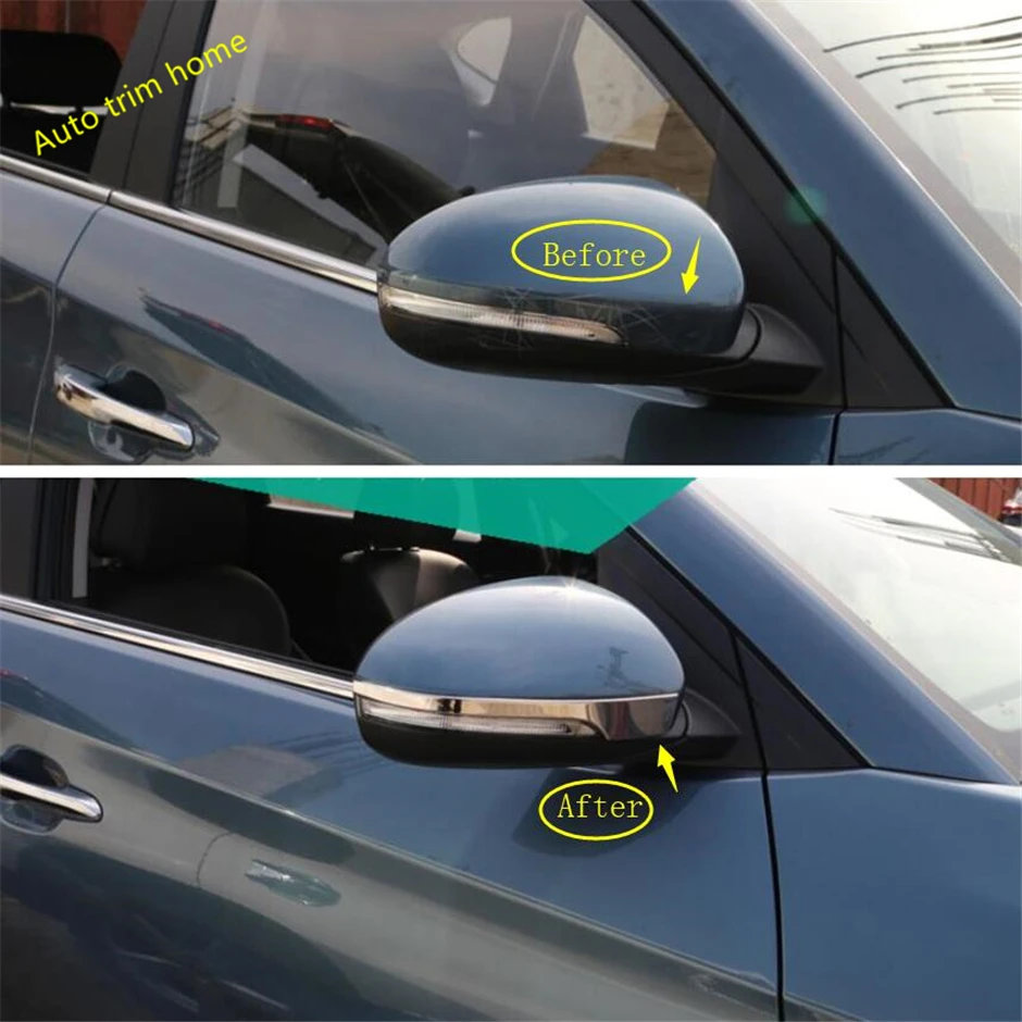 For Hyundai Tucson 2016 - 2020 Car Side Rearview Mirror Strip Decoration Cover Trim Stainless Steel Accessries Exterior Refit