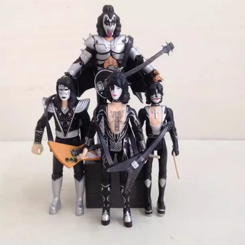 In Stock Bulk 1/18 Cartoon Stareye Stanley Kiss Retro Action Figure Punk Drummer Pvc Collection Demon Toy Gift