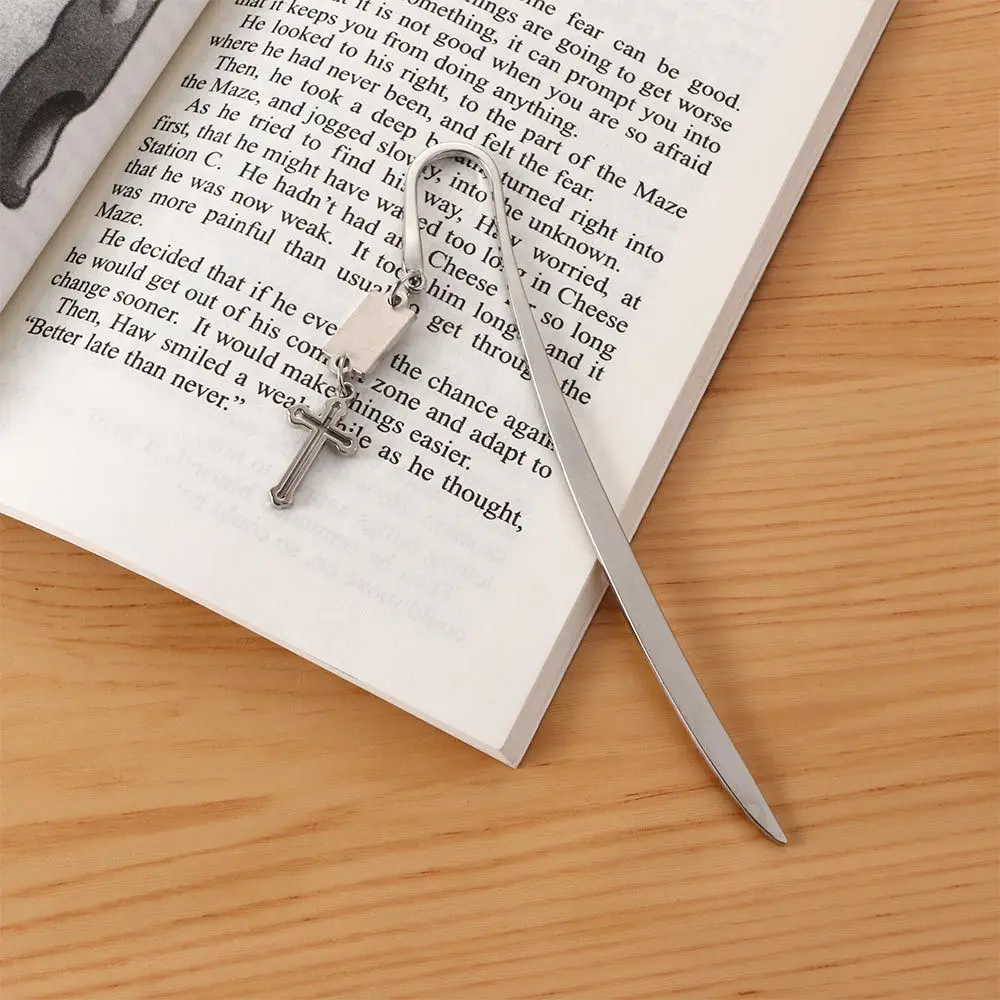 School Office Decor Bible Accessories Reading Marking Metal Bookmarks Cross Pendant Bookmarks Letter Opener Cross Bookmarks