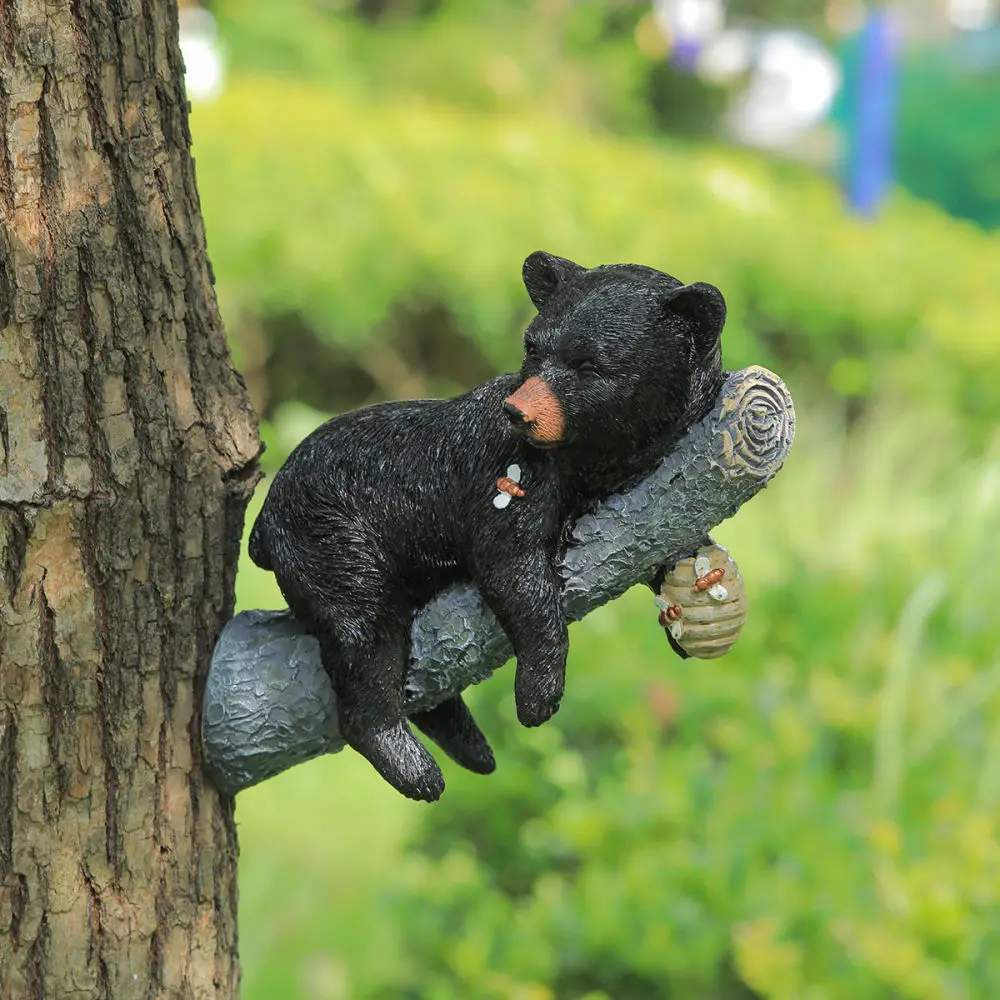 Creative Resin Climbing Bear Garden Statue Outdoor Tree Ornament Sculpture Yard Art Landscape Backyard Decor Figurine