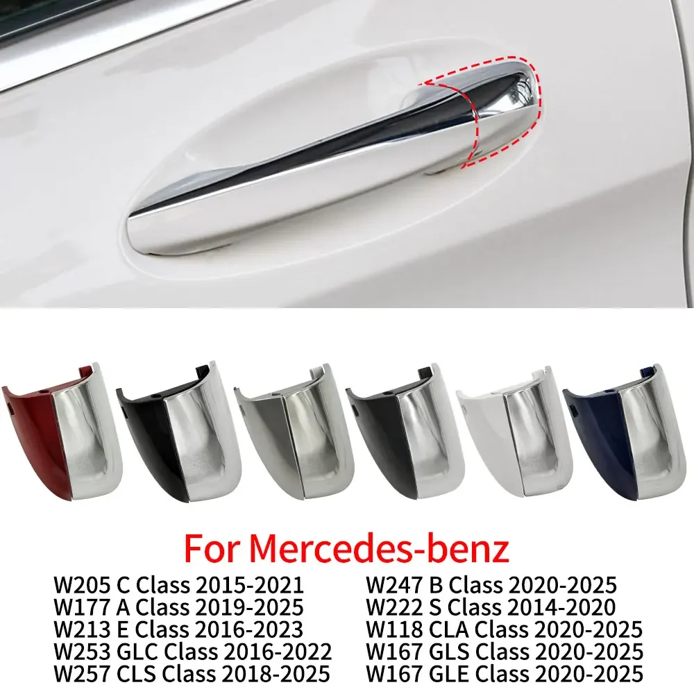 Auto Front Left Exterior Door Pull Handle Key Cap Trim Cover for Mercedes Benz A B C E S GLC GLE Class W118 W205 W213 W247 W253 view 2