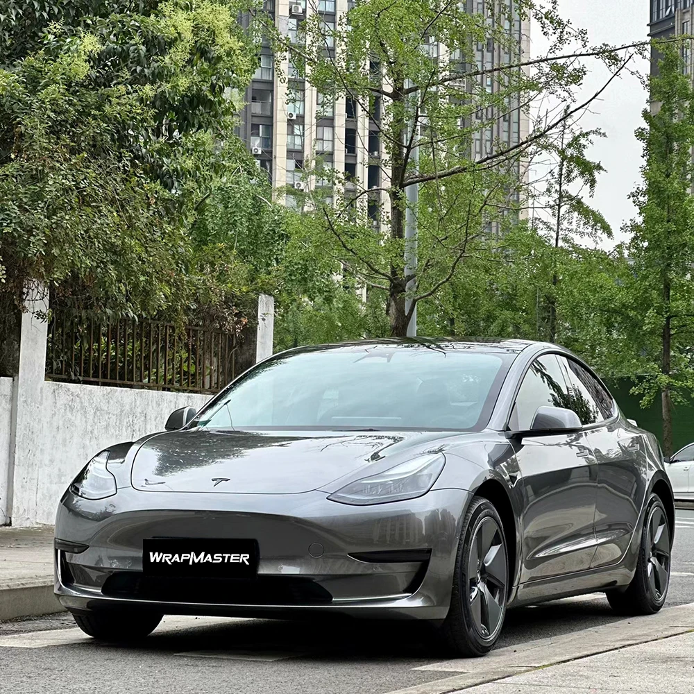 

Wrapmaster Easy Apply Auto Wrap PET Self Healing Gunsmoke Grey High Gloss Self Adhesive Vinyl