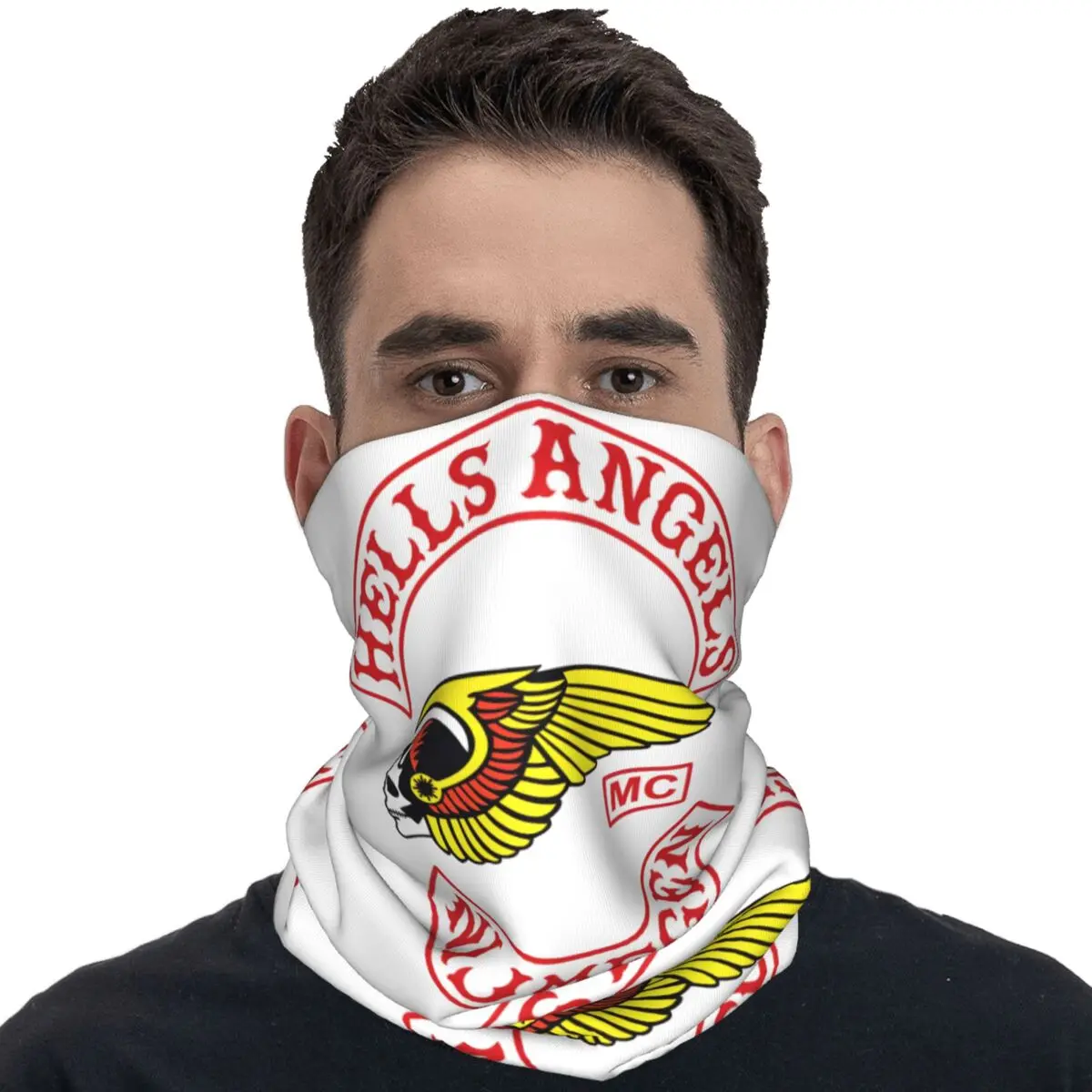 Outdoor Sports Balaclava Fashion H-Hells Cycling Mask Neck Warmer Angels Logo Face Cover Mask y2k Running Travel Neck Gaiter