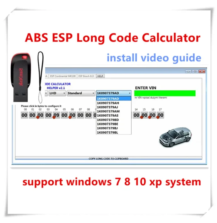 2022 hot sell for VW ABS ESP Long Code Calculator Helper MK60EC1 free shipping