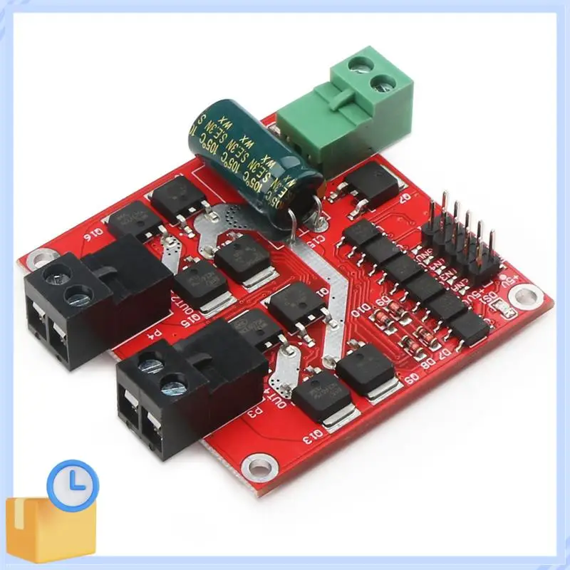 Популярный 1 шт. красный 7A 160 Вт 12 В 24 В двухканальный модуль драйвера двигателя постоянного тока H Bridge L298 Оптопара управления логическим ШИМ-приводом