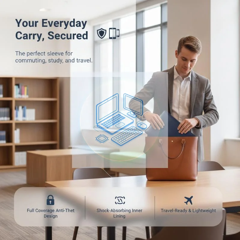 Custodia Multifunzionale In Pelle Sintetica Per Laptop, Borsa Protettiva Impermeabile, Custodia Portatile Per Trasportare Notebook, Laptop E Tablet.