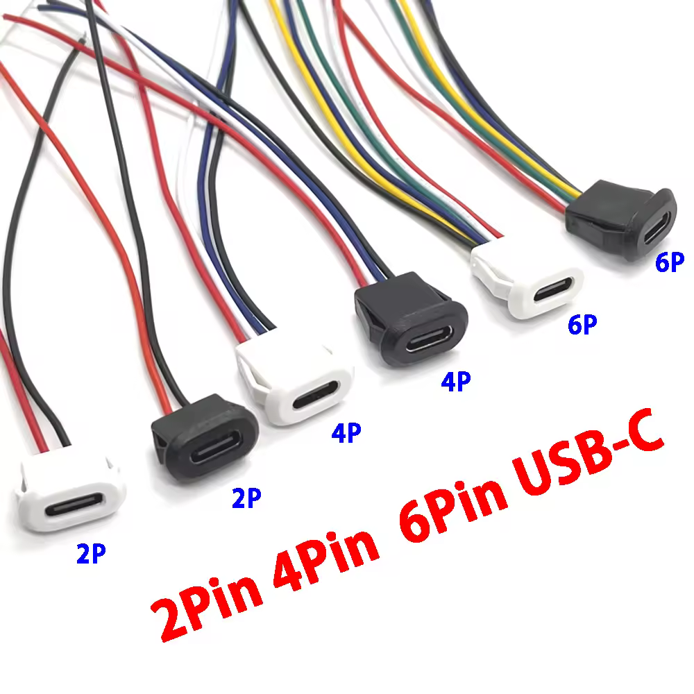 1PCS USB Type C Connector Jack Female Type-C With card buckle 3A High Current Fast Charging Jack Port USB-C Charger Plug Socket