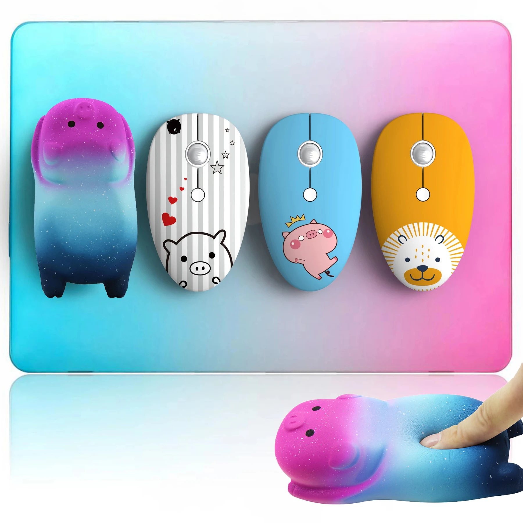 Wireless Computer Mouse 2.4Ghz Ergonomic USB Creative Mause Cute Cartoon Gaming Mouse Kids Gift Pink Mice 1200DPI For Laptop PC