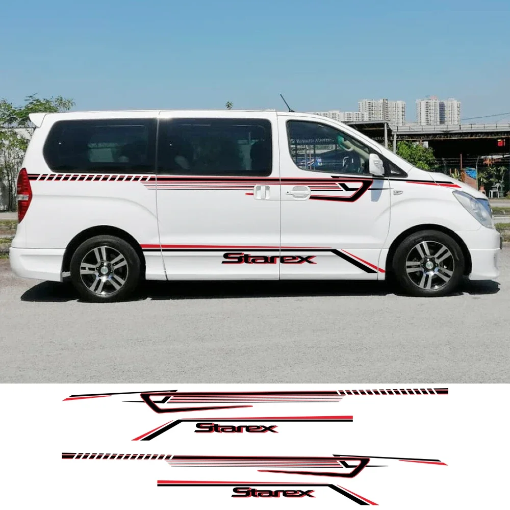 

Van Stickers For Hyundai Grand Starex H1 Royale H200 H300 A1 Satellite Camper Car Door Side Waist Line Decals Auto Accessories