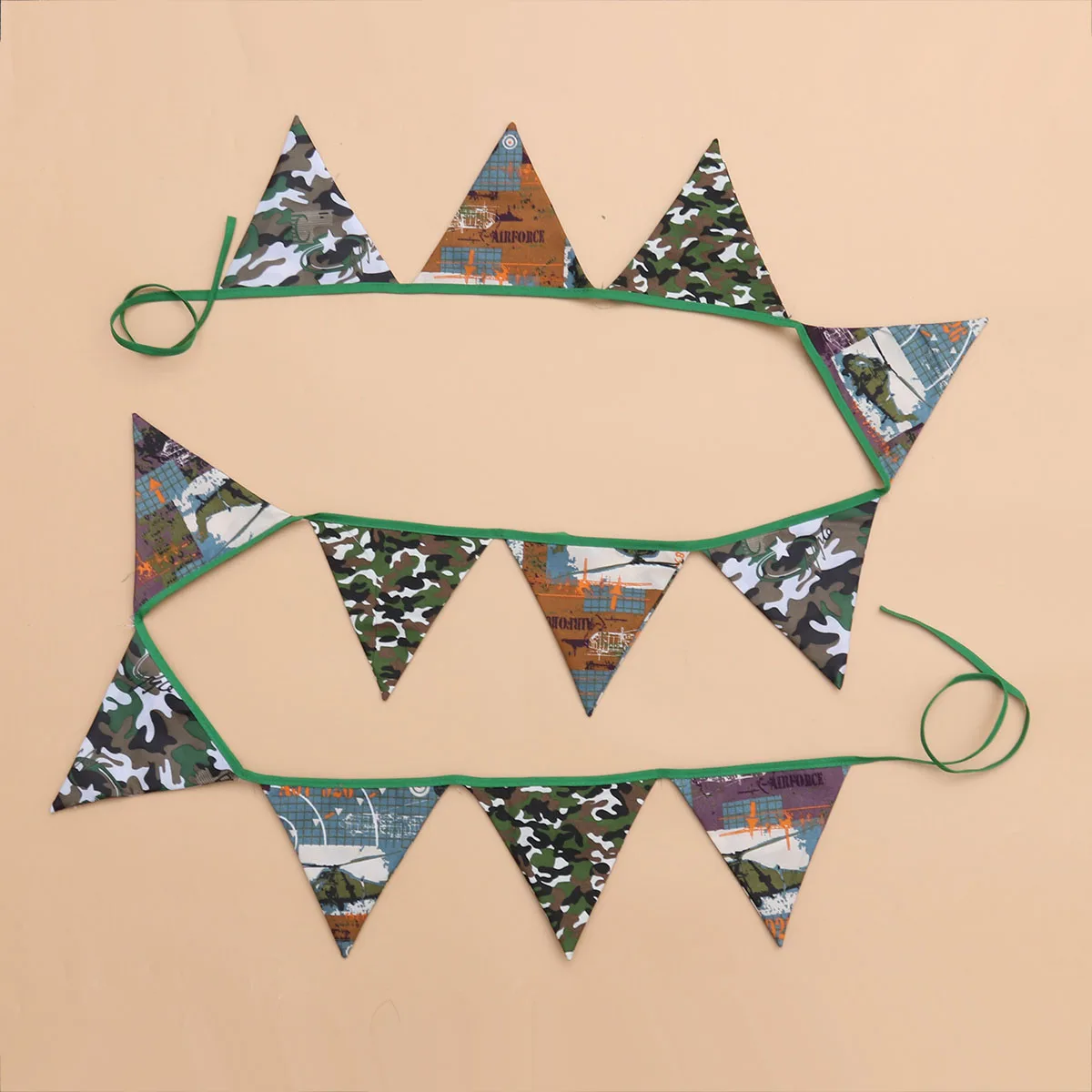 

Triangle Flags Bunting Garland Cotton Camouflage Green Wear Resistant Wedding Birthday Shower Prom Christmas