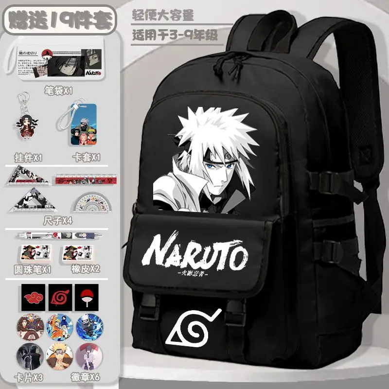 Naruto New Cartoon Student Schoolbag Waterproof Stain Resistant Casual and Lightweight Shoulder Pad Large Capacity Backpack