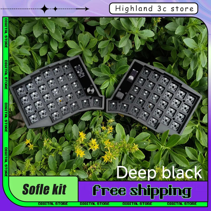 

Sofle Split Keyboard Kit Wired Bluetooth Wireless Split Keyboard Kit with Screen Knobs Customized 58 Keys Dual Mode Hot Swap ZMK