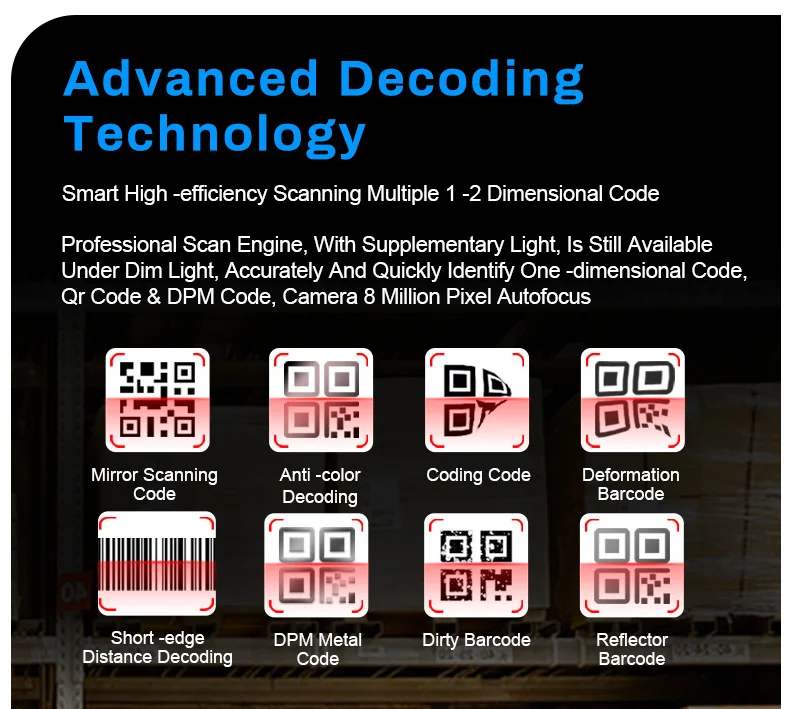 2.8 Inch 2+16GB Android 9.0 4600mAh Rugged PDA With NFC RFID 1D/2D Barcode Scanner