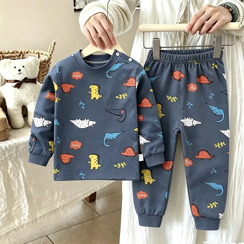 ベビーパジャマスーツ恐竜フルプリントトップス + パンツ 2 - Baby Clothing Bundles のレビューと価格