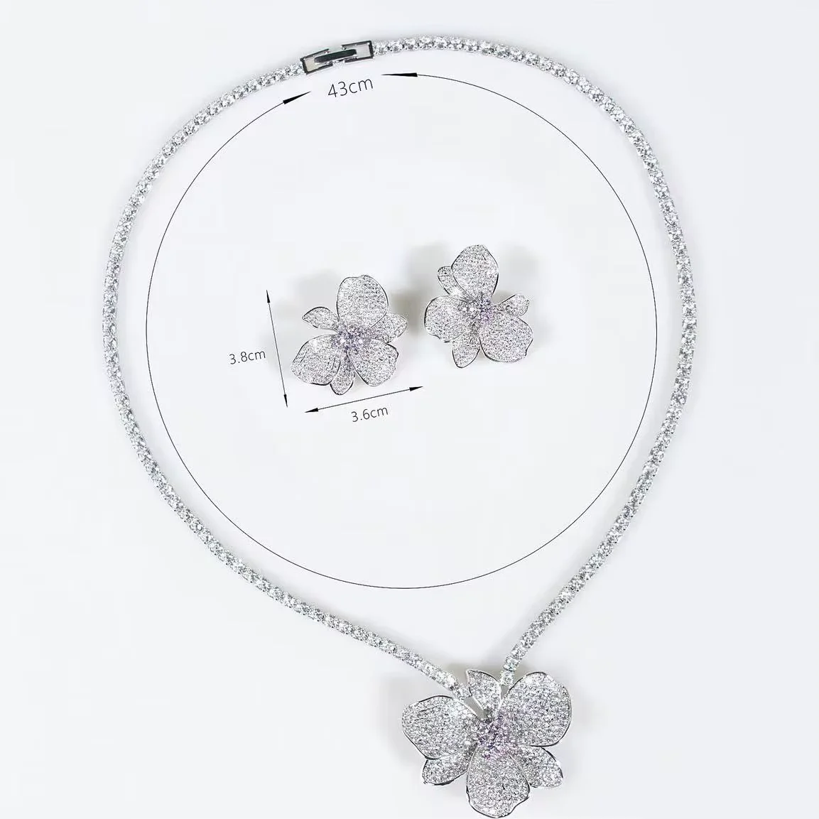 Popular High-end Flower Set Ladies Bridal Jewellery Necklace Earrings Set Bridal Wedding Party Dress Dinner Accessories M-34