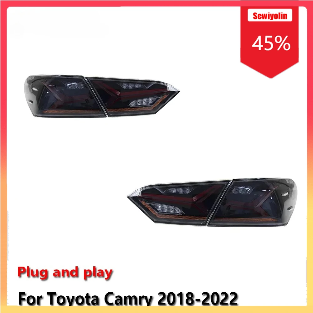 

Sewiyolin автомобильный светодиодный задний фонарь автомобильные детали для Toyota Camry 2018-2022 авто противотуманные DRL тормозной указатель поворота Plug and Play