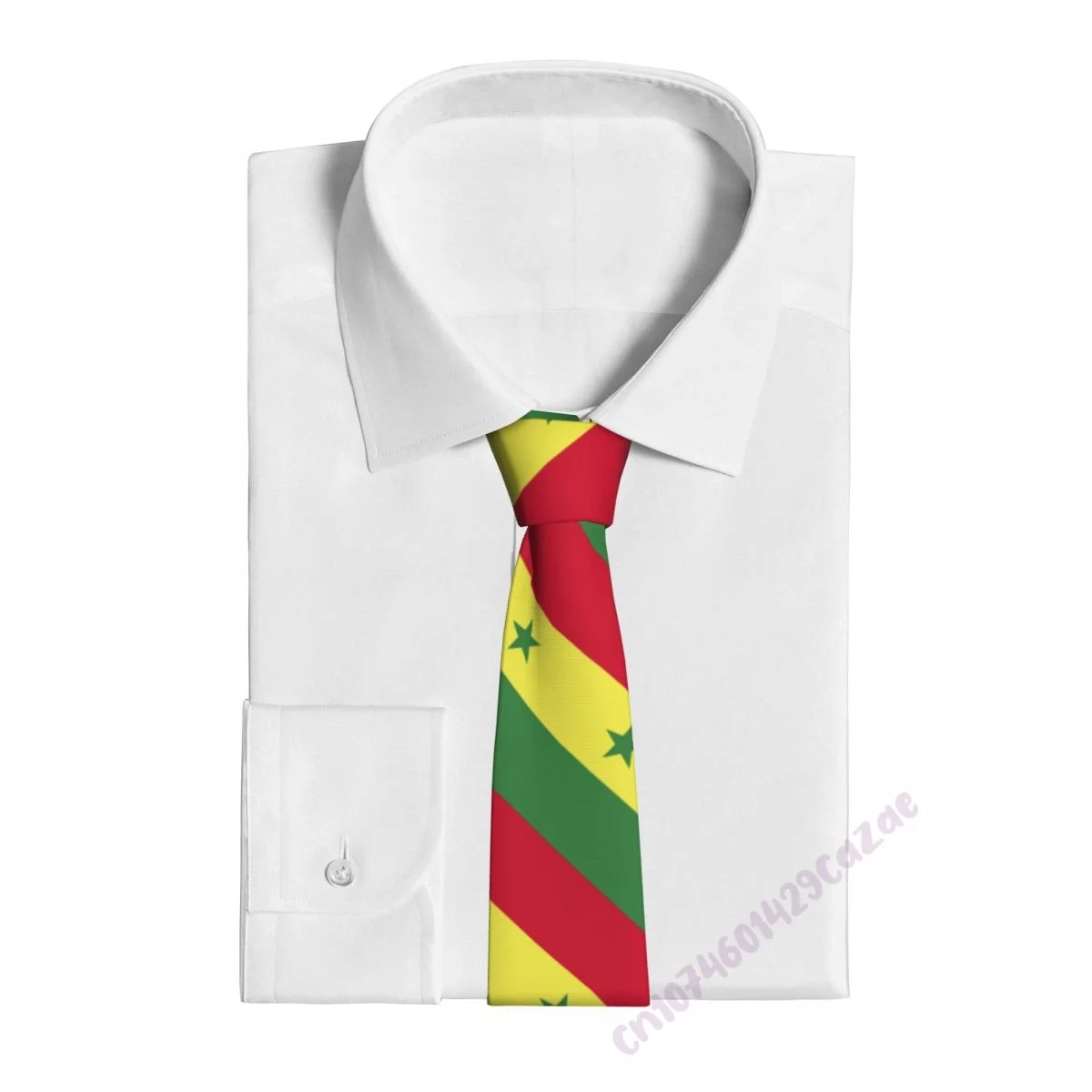 Senegal Flag Neck Ties For Men Women Casual Plaid Tie Suits Slim Wedding Party Necktie Gravatas For Gift Proud