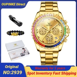 OLEVS 2939 Original Men's Watches Colored Diamond Dial Luxury TOP Watch Men Multifunctional Chronograph Quartz Watch for Man