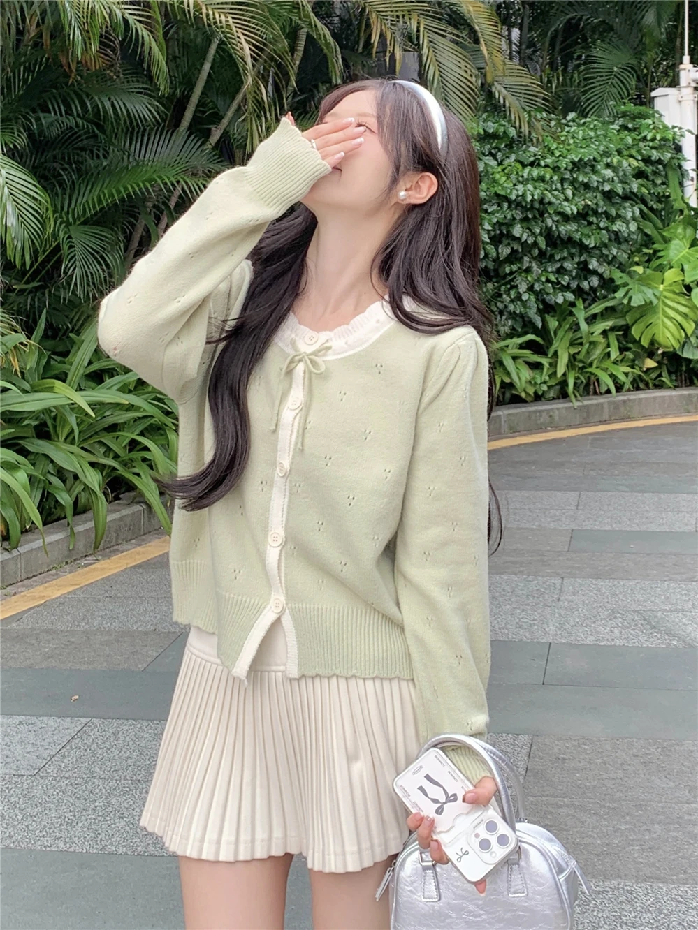 

Свитера Джемперы Кардиганы Женские блестящие шерстяные кашемировые пуговицы с бриллиантами Slim-Fit BF Y2K OL Профессиональные элегантные минимальные поездки на работу