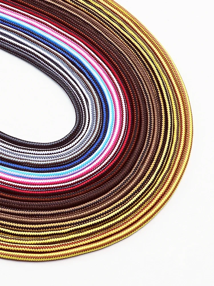 New Striped Double Color round Shoelaces for Outdoor Hiking Leisure Boots Sneakers Casual Shoe Lace Accessories