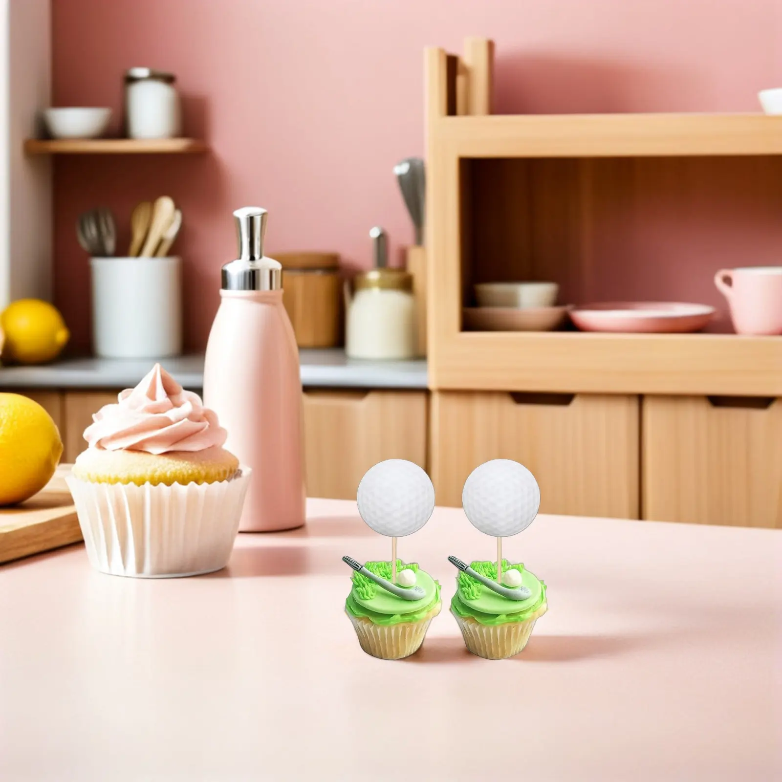 40Pcs Golf Cupcake Toppers Birthday Cake Decor Sports Theme Party Cake Pick Cupcake Topper Decoration Golf Birthday Party