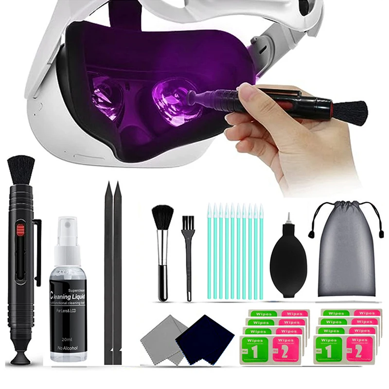Universal VR Headset Cleaning Kit Anti-scratch Dust Camera Lens Cleaning Pen For Quest 3S/3 Quest 2 Pico 4 VR Accessories