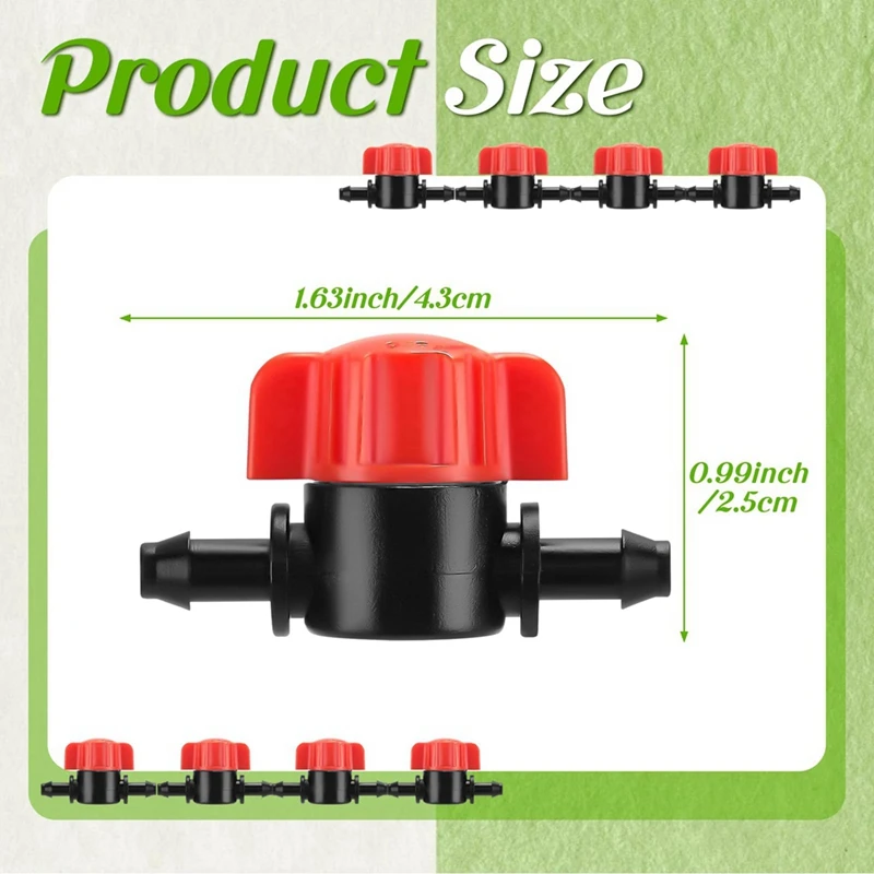 A74E-50Pcs 1/4 Inch Barbed Shut Off Valve Drip Irrigation Tubing Coupling Valve Drip Irrigation Valve For 1/4 Inch Tubing