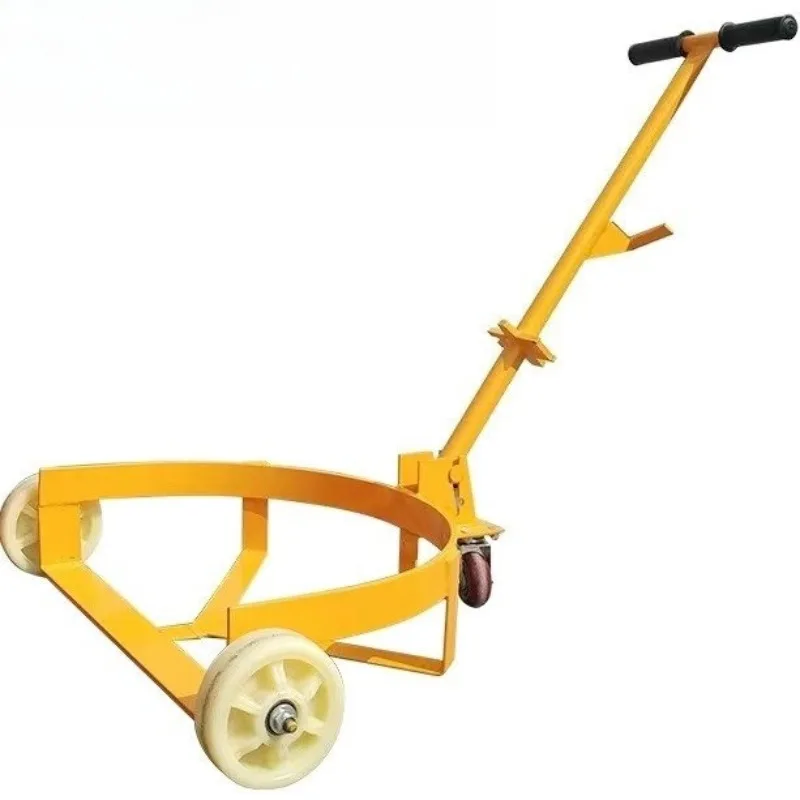 Low Profile Drum Dolly Hand Push Cart For Steel Plastic Barrel Transport Loading Unloading Tool