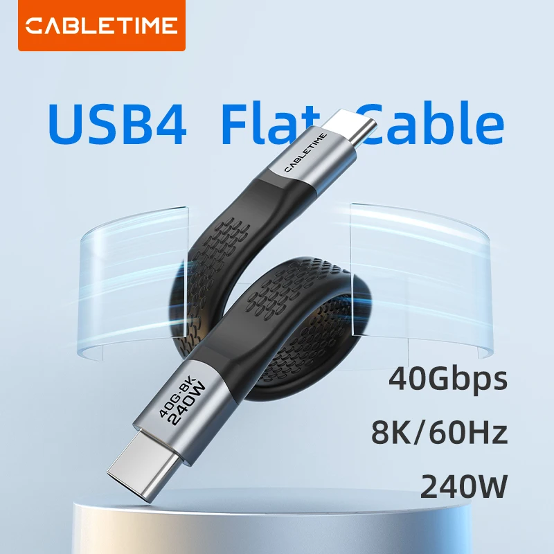 CABLETIME USB4 Type C Cable 40Gbps 8K 60Hz USB C to Type C Short Cable PD 240W for Thunderbolt 3/4 iPhone 15 Pro Max C513