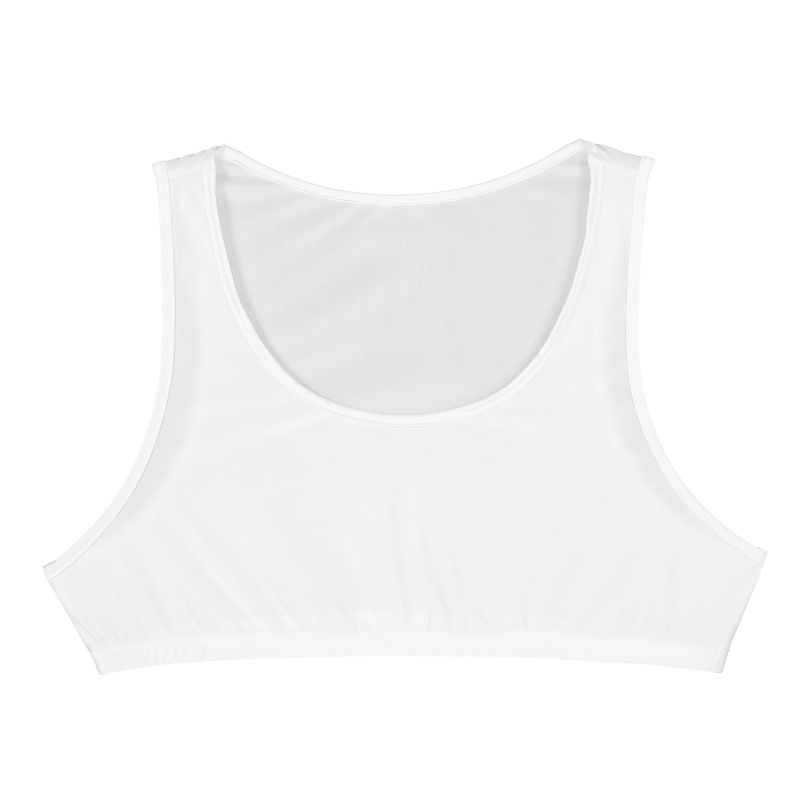 Mens Glossy Crop Tops Sleeveless Solid Color Tanks Sports Yoga Gymnastics Workout Fitness Exercise Vest Tops Beachwear Swimwear