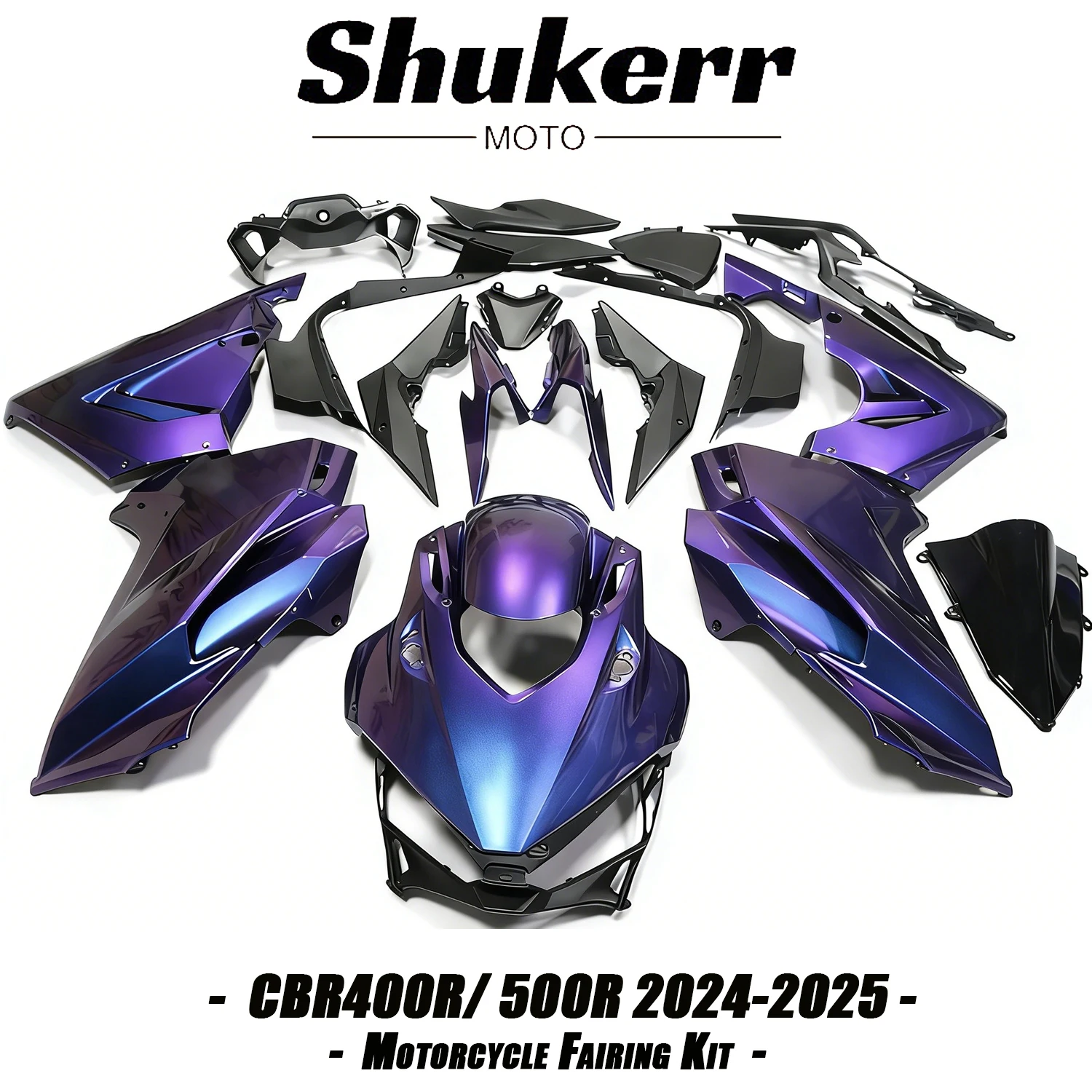 Fit for Honda Cbr400R 2024-2025 Cbr500R Chameleon Blue Purple Motorcycle Plastics Fairing Kit Injection Mold Bodywork Panel Kit