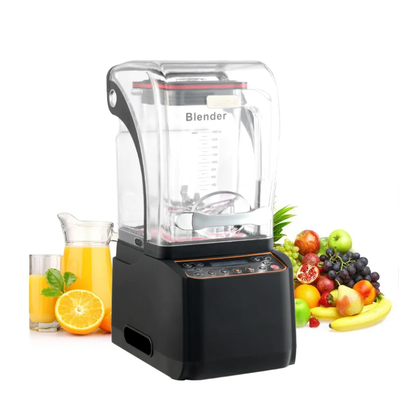 220V Fruit Smoothie Blender With Brushless Motor Ice Blender Crusher With Cover Fresh Fruit Juice Mixer Commercial High Quality