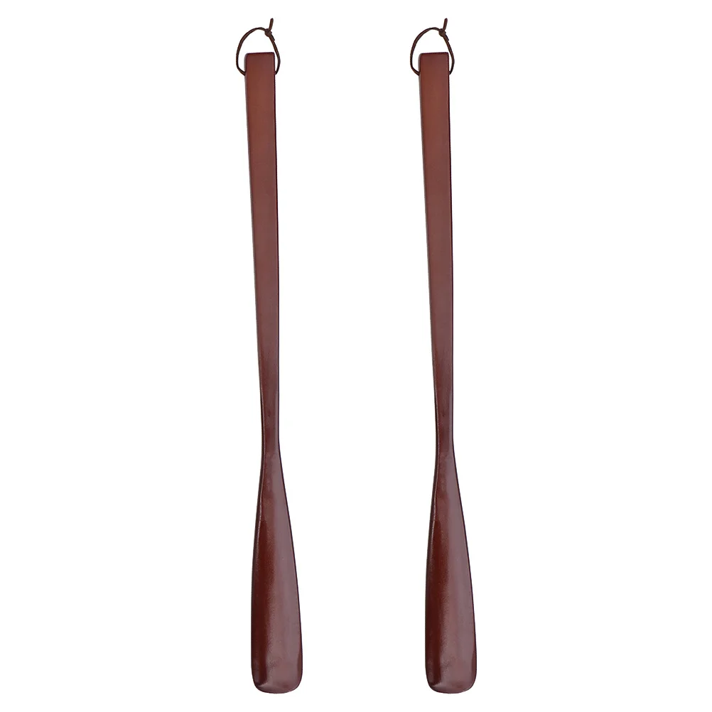 

2Pcs Extra Long Wooden Shoehorns Long Handle Shoe Lifters Practical Convenient Lightweight Shoehorns Home Use Durable