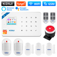 KERUI W181 WirelessHome Security Tuya Smart WIFI GSM Alarm System APP Control  Door Sensor PIR Motion Detector Burglar Alarm Kit